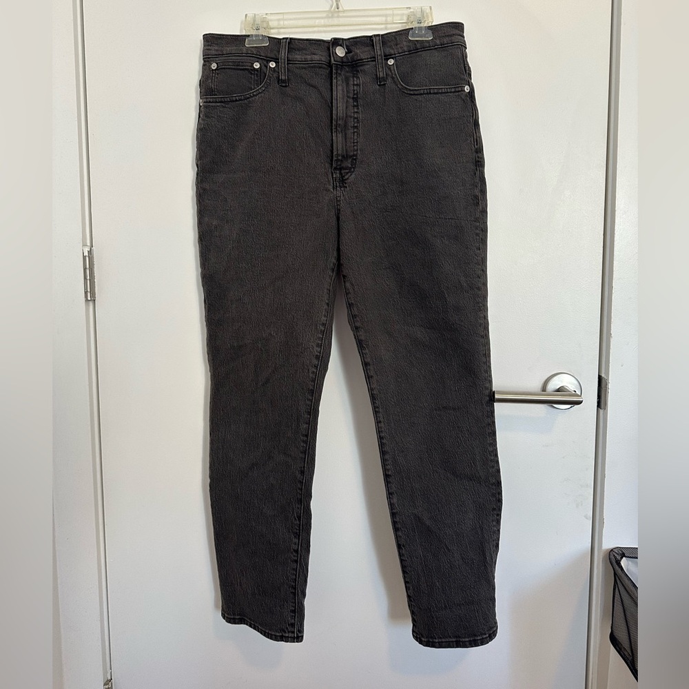 Grey Madewell High-Waisted Straight Leg Jeans - Size 30, Inseam 27"